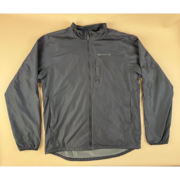 Merrell Other - Merrell Fleece Lined Windbreaker Jacket Men's Large Black Full Zip